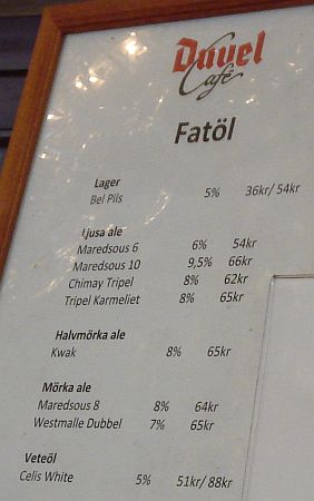 Cervejas Pressão do Duvel Café de Estocolmo