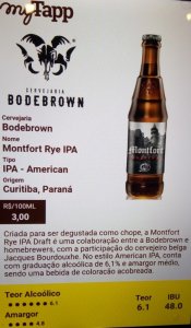 Bodebrown Montfort Rye IPA